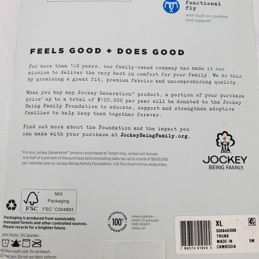 Jockey Generation Mens XL Modal Stretch Trunks 2 Pack Blue Camo 40-42 New 006943